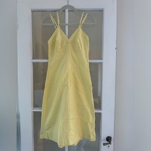 SOLD Yellow Linen Midi Dress